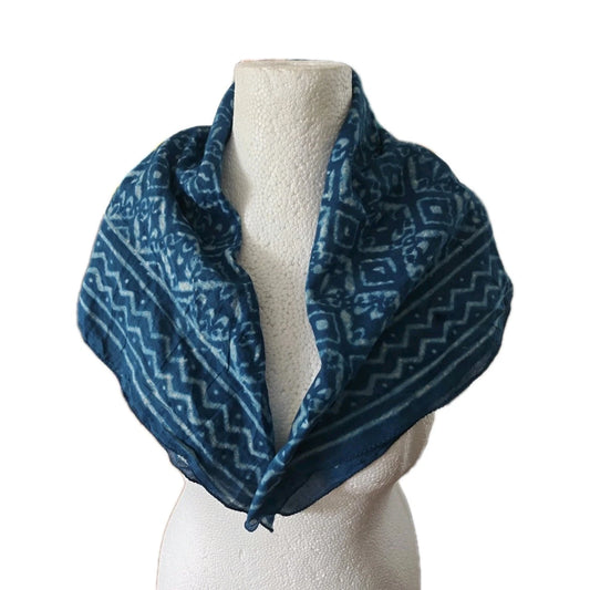 Indian Hand Block Print Large Bandana Scarf