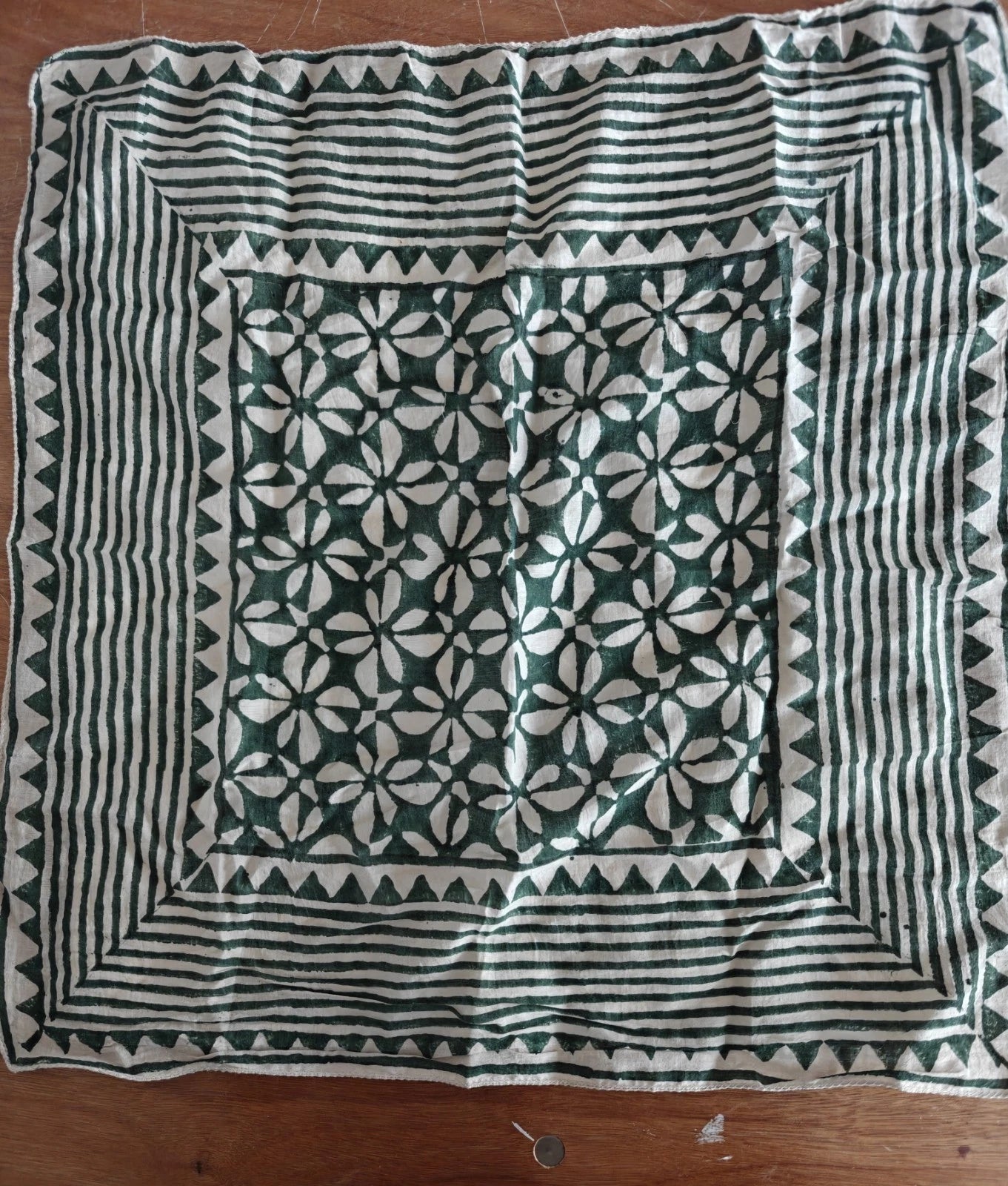 Organic Cotton  Indian Hand Block Print Bandana Scarf