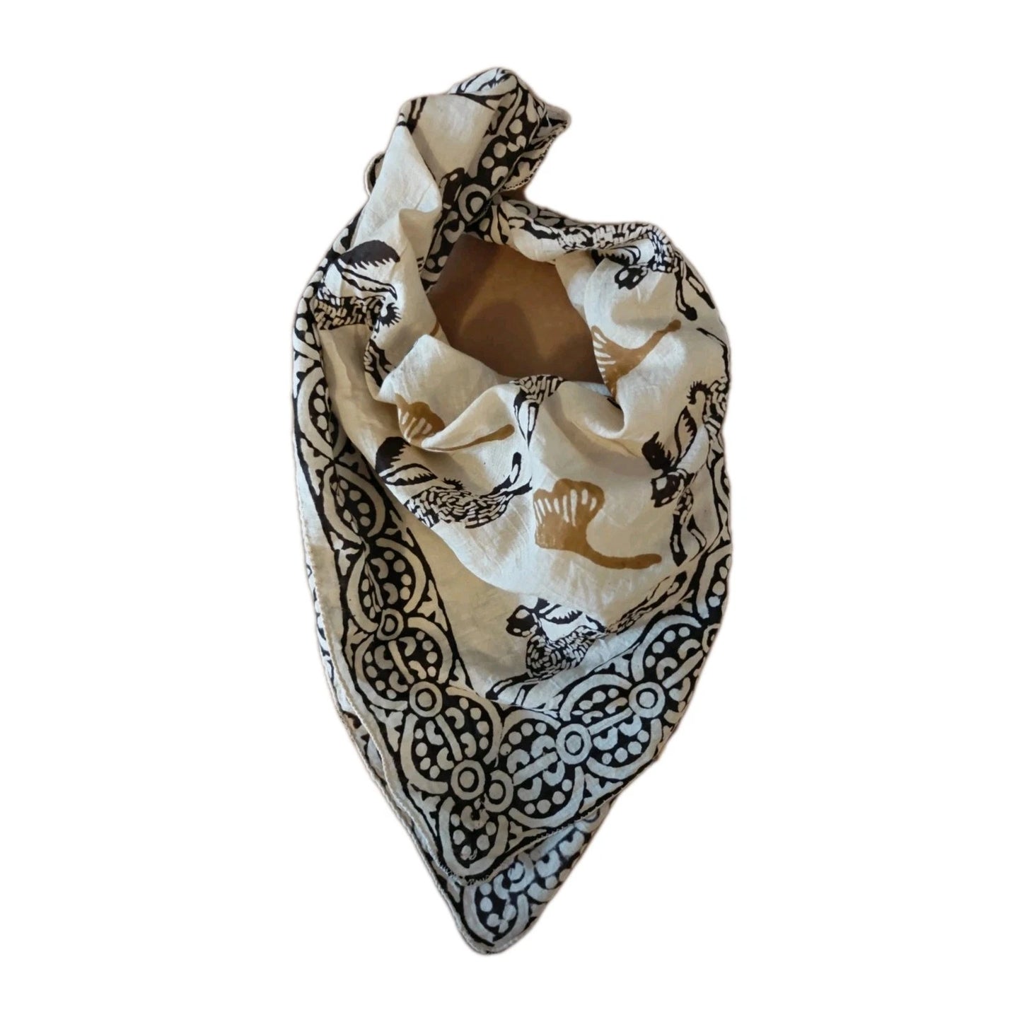 Organic Cotton  Indian Hand Print Bandana Scarf