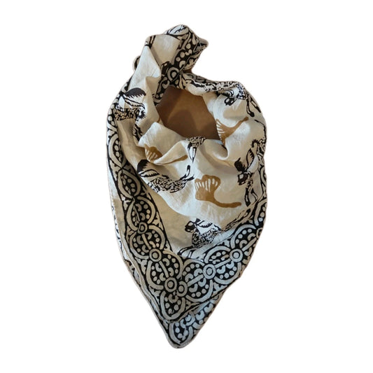 Organic Cotton  Indian Hand Print Bandana Scarf