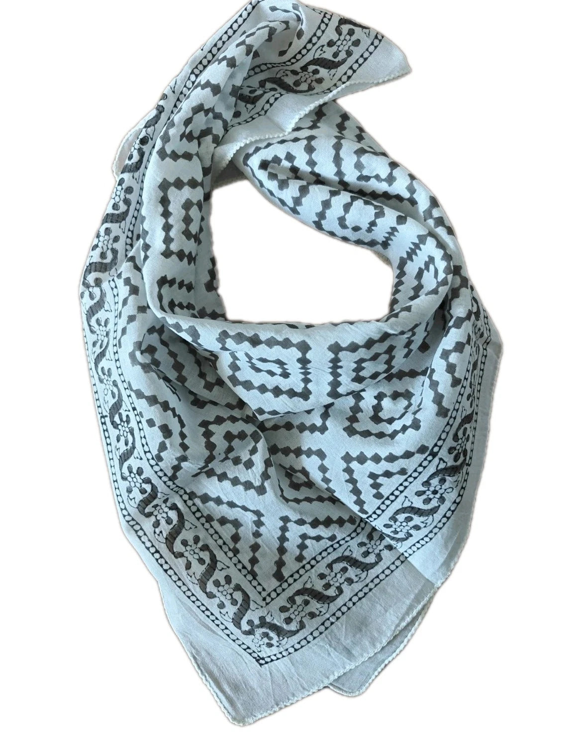 Indian Hand Block Print Cotton Bandana Scarf