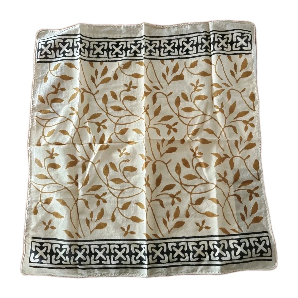 Organic Cotton  Indian Hand Block Print Bandana Scarf