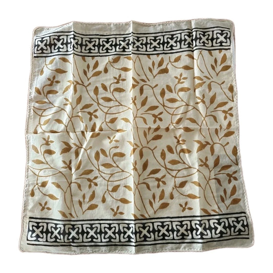 Organic Cotton  Indian Hand Block Print Bandana Scarf