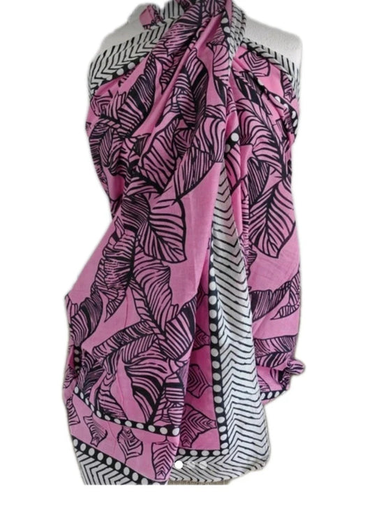 Hand Block Print Indian Cotton Oversize Scarf, Sarong, Throw, Beach Cover,