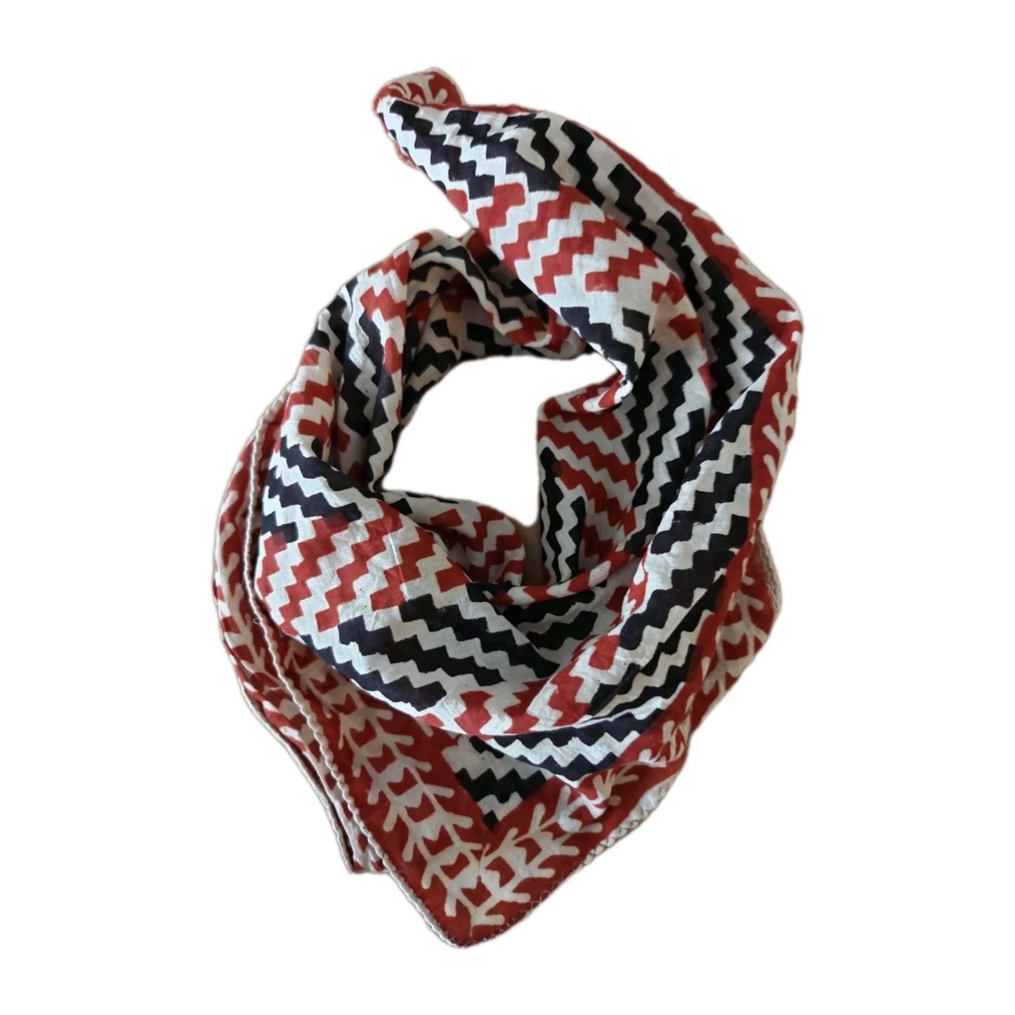 Organic Cotton  Indian Hand Print Bandana Scarf