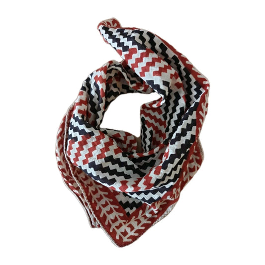 Organic Cotton  Indian Hand Print Bandana Scarf