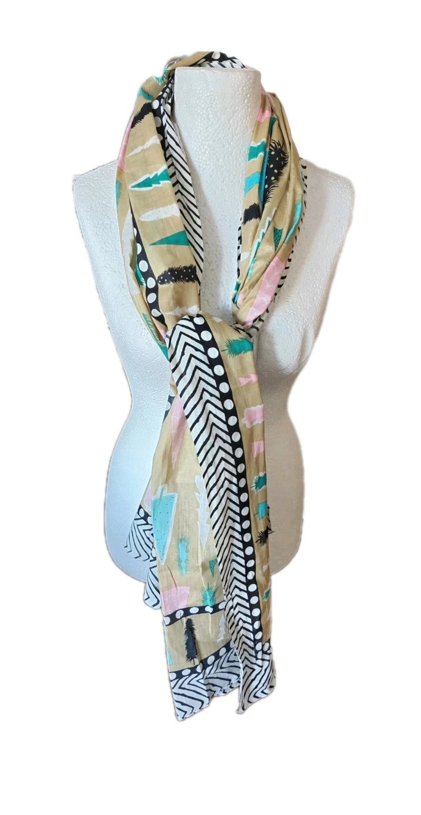 3 X Indian Hand Block Print  Cotton Sarong ,Oversize Scarf, Fabric Piece