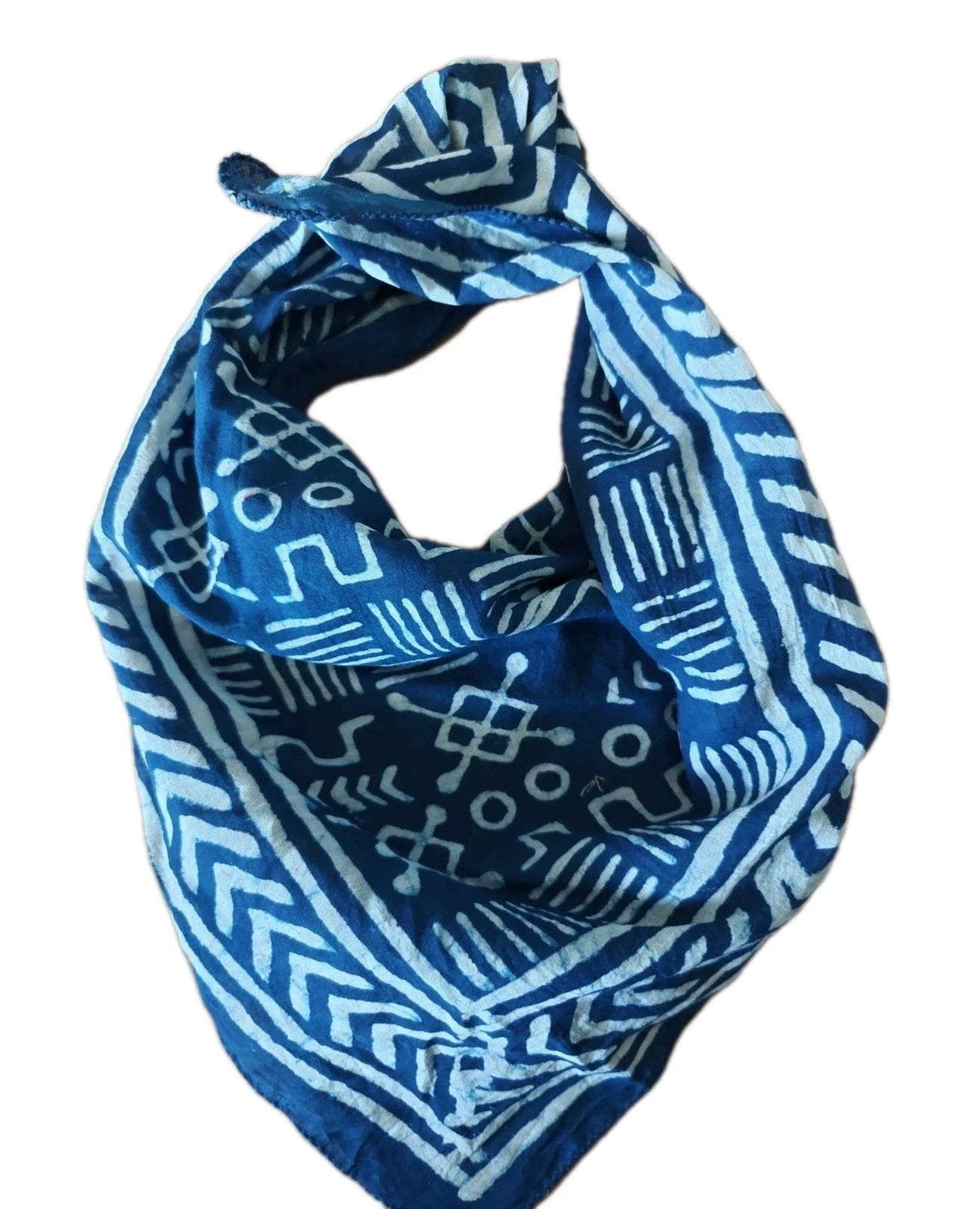 Organic Cotton  Indian Hand Print Bandana Scarf