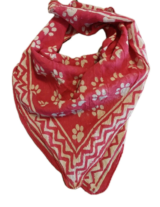 Organic Cotton  Indian Hand Print Bandana Scarf