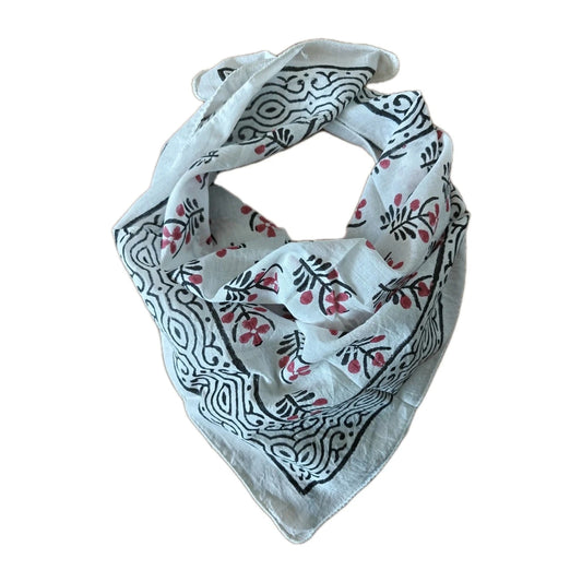 Indian Hand Block Print Cotton Bandana Scarf