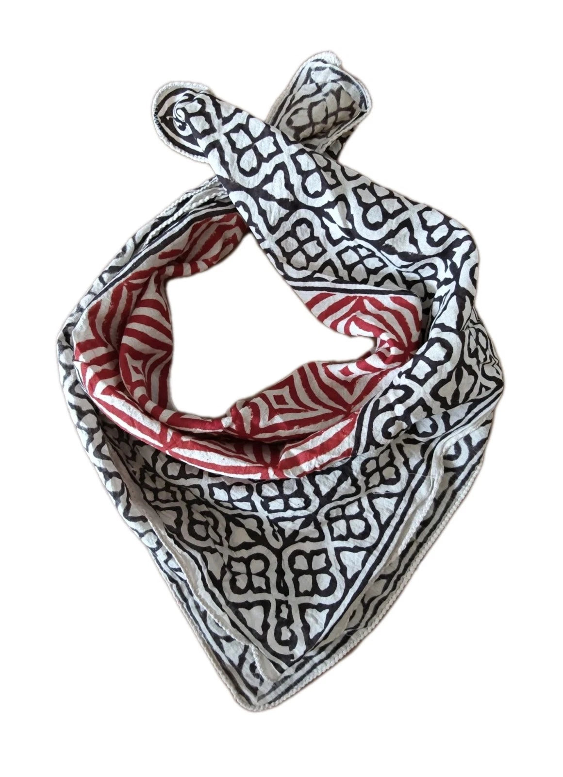 Organic Cotton  Indian Hand Block Print Bandana Scarf