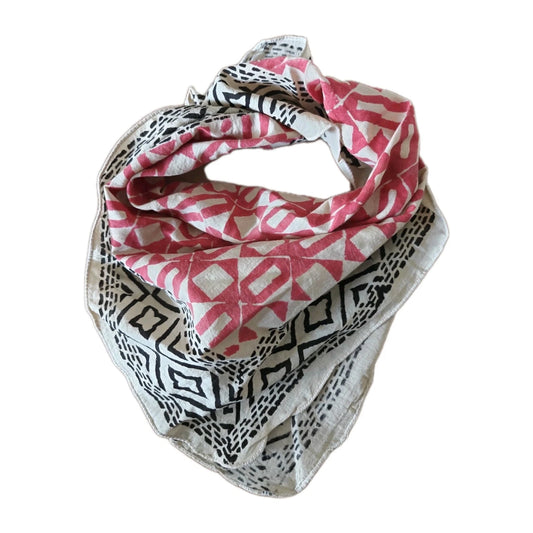 Organic Cotton  Indian Hand Block Print Bandana Scarf