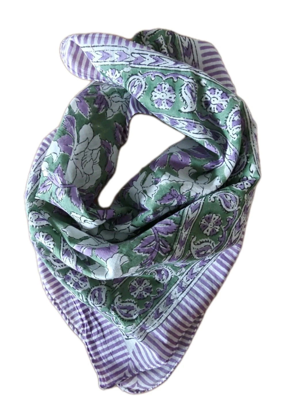 Cotton  Indian Hand Block Print Bandana Scarf