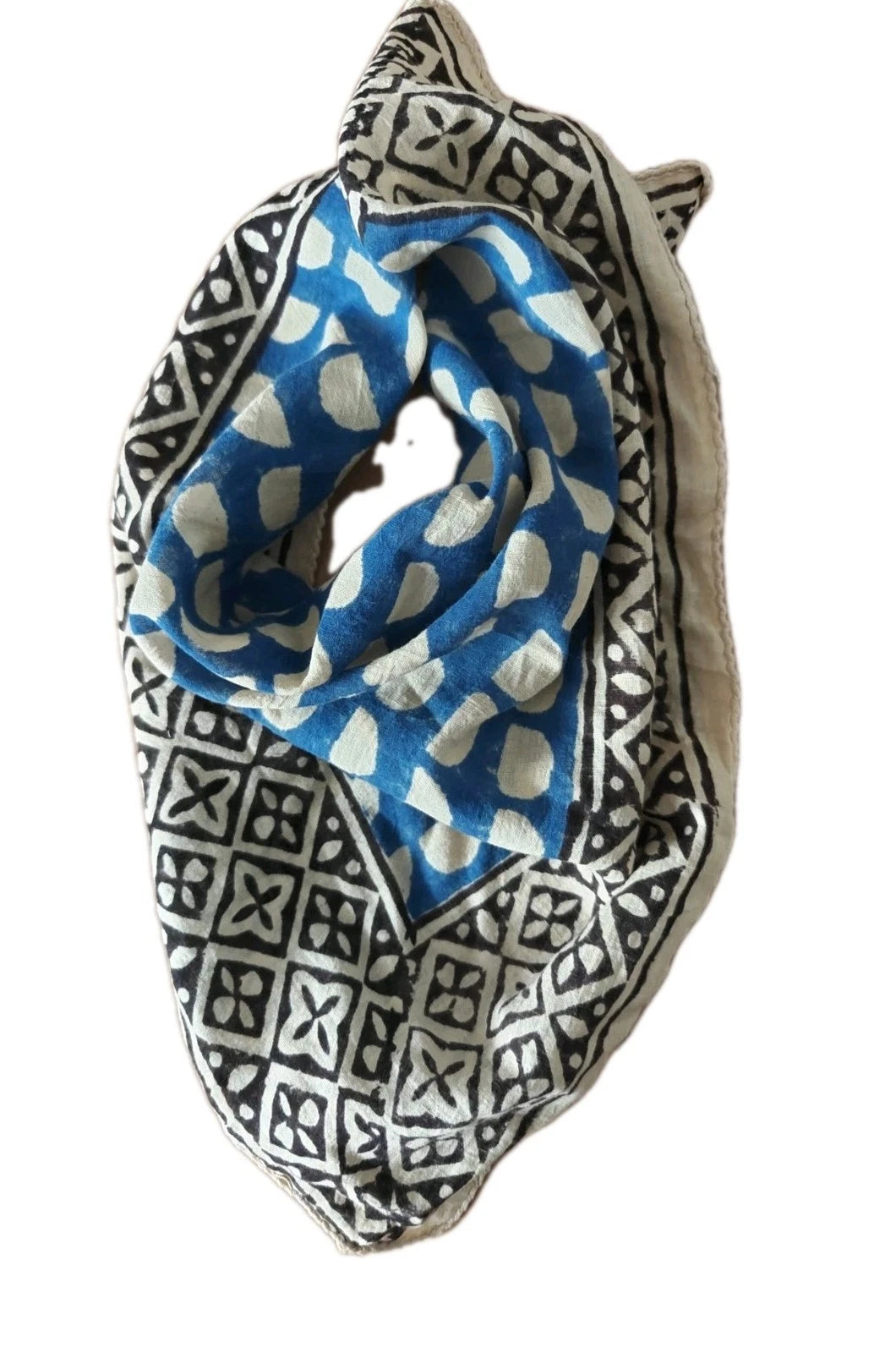 Cotton  Indian Hand Print Bandana Scarf