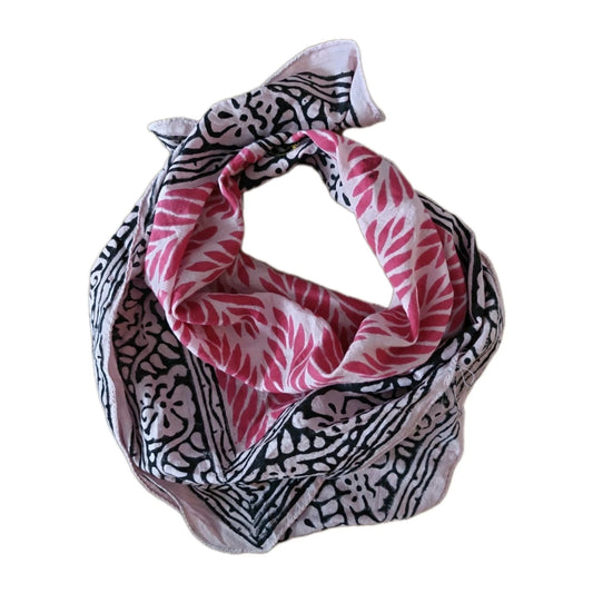 Organic Cotton  Indian Hand Block Print Bandana Scarf