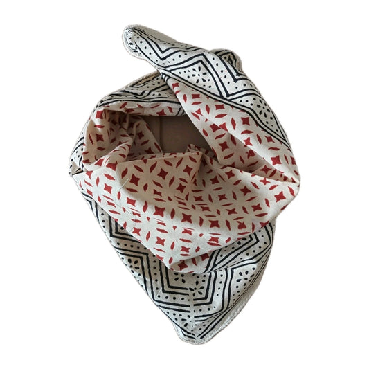 Organic Cotton  Indian Hand Print Bandana Scarf