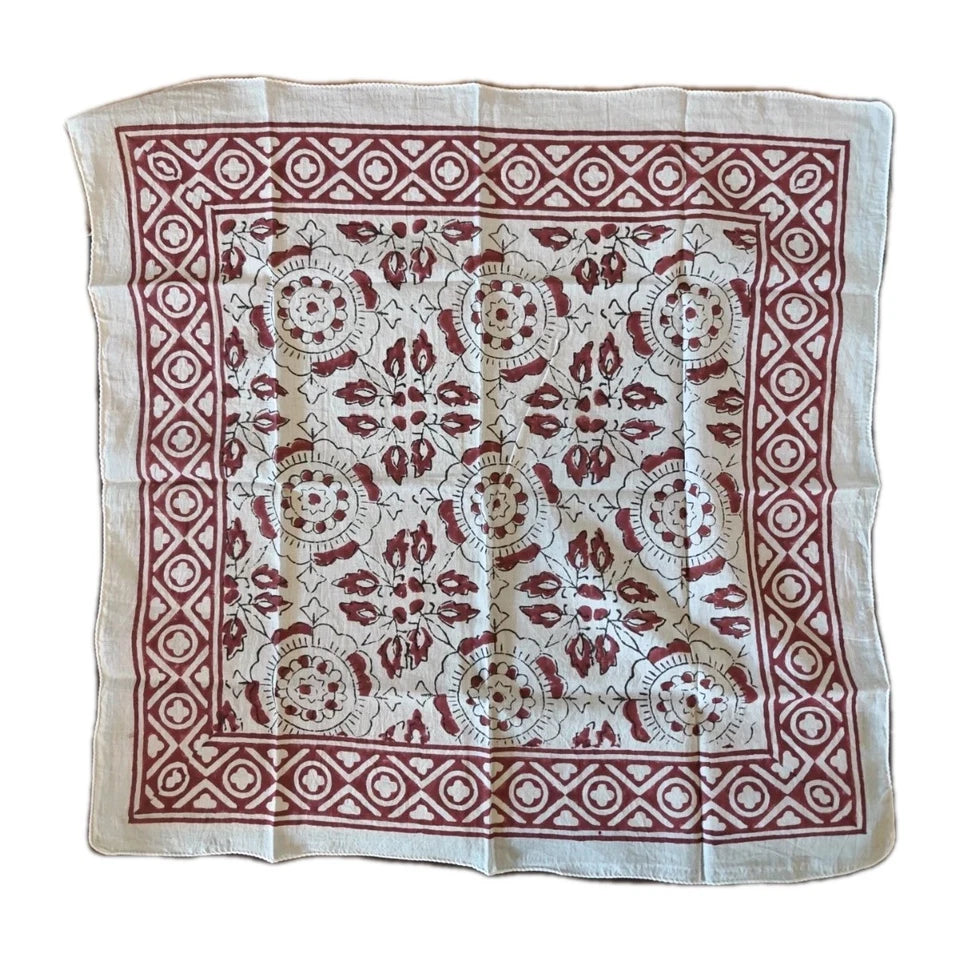 Cotton  Indian Hand Block Print Bandana Scarf