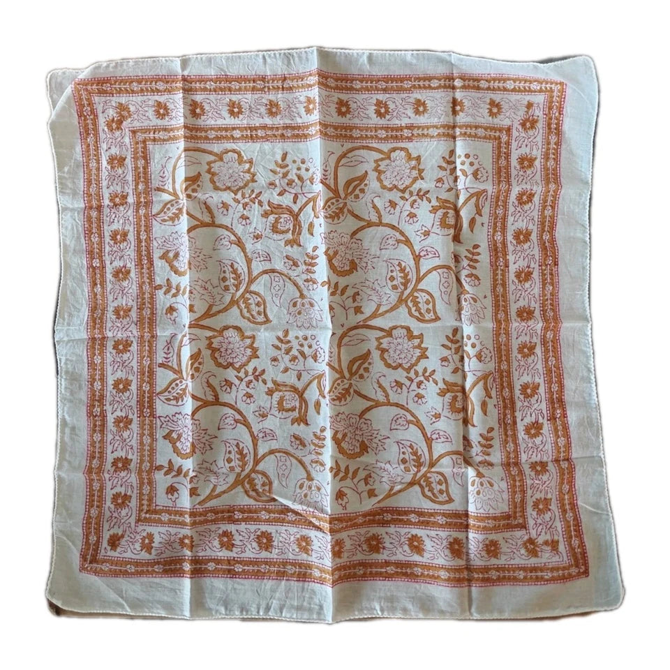 Cotton  Indian Hand Block Print Bandana Scarf