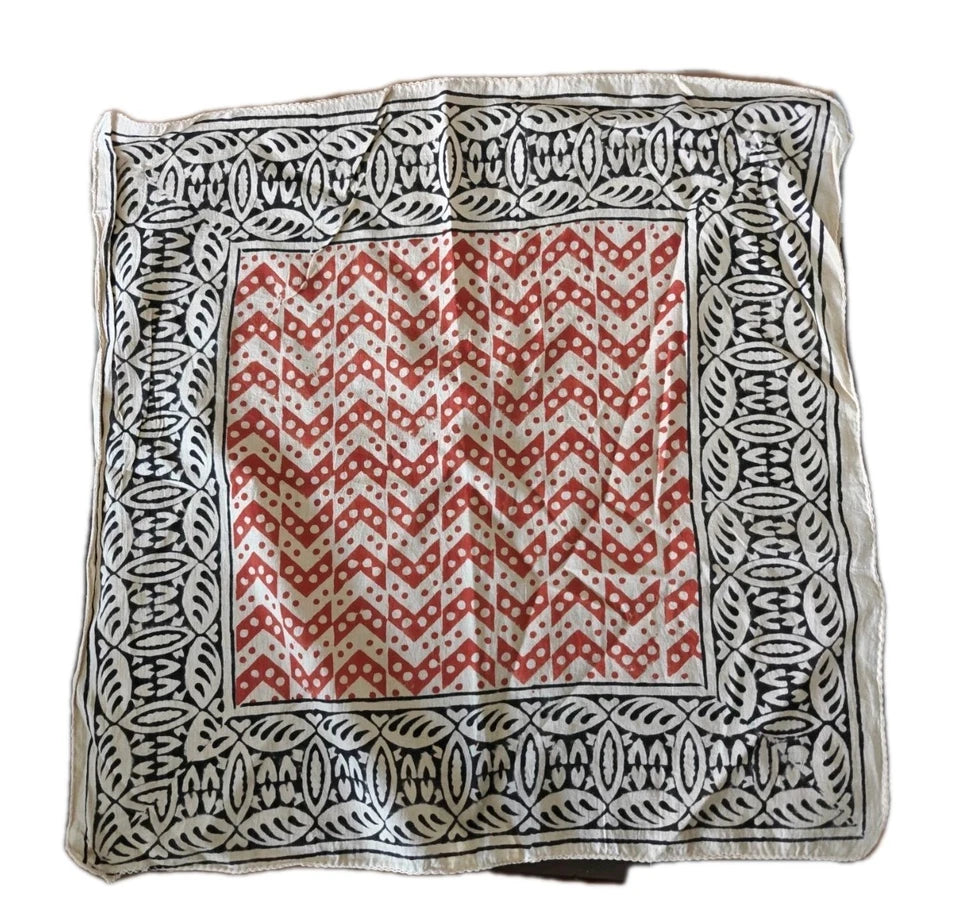 Organic Cotton  Indian Hand Block Print Bandana Scarf