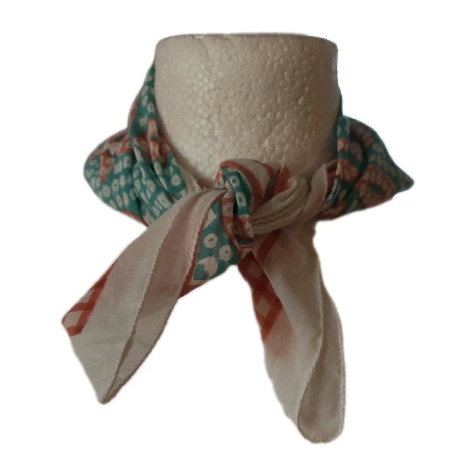 Cotton  Indian Hand Block Print Bandana Scarf