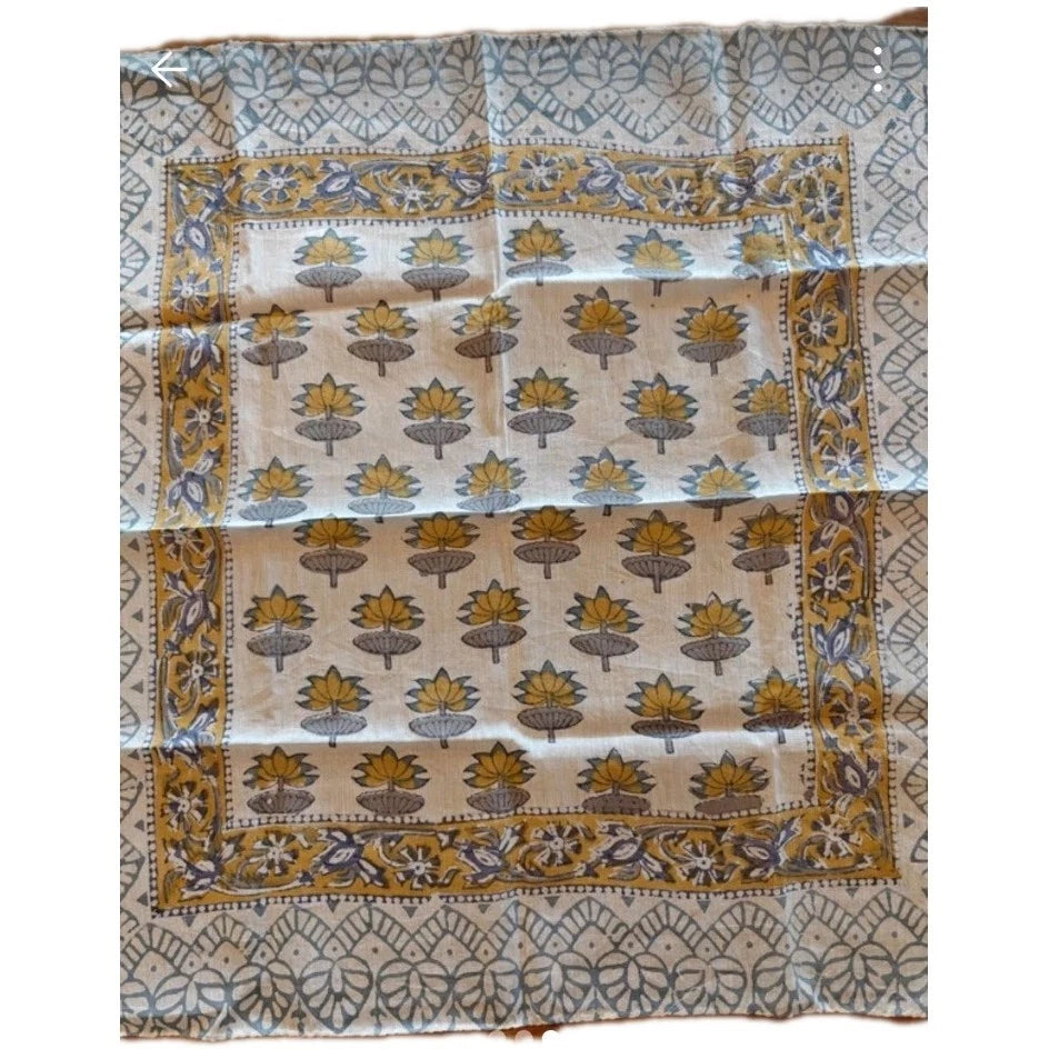 Cotton  Indian Hand Block Print Bandana Scarf